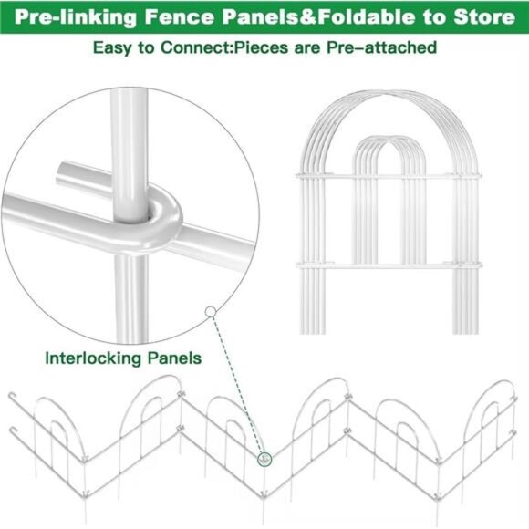 35 Panels 18in(H)×50ft(L) Decorative Garden Fences and Borders for Dogs Garden - Picture 2 of 7